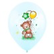 Воздушный шар с рисунком С днем рождения Милый Мишка, Ассорти Пастель 4 цв.